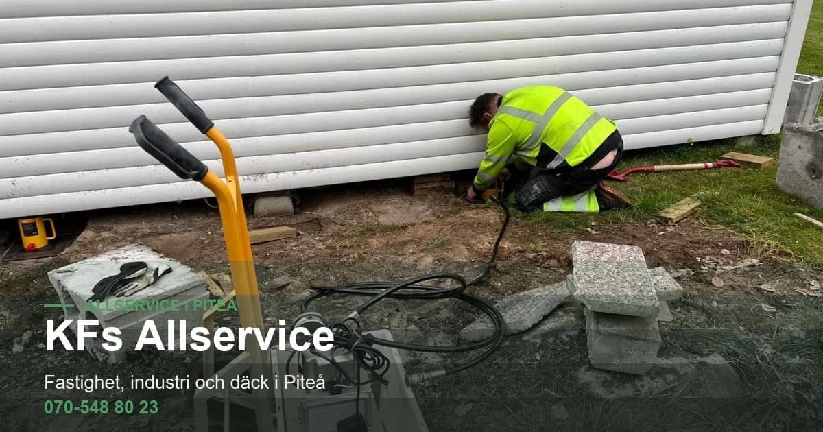 Startsidan på kfsallservice.se, byggd av Dalboviken Media